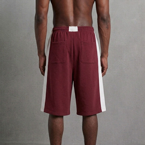 Shorts pour hommes tendance, écologiques, en gros, personnalisés, bicolores avec poches latérales, style décontracté, grandes tailles, style hip-hop. - Product Image 2