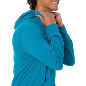 Men's Hooded Zipper Sweatshirt Solid Color French Terry Cotton Casual Autumn Wear Regular Fit Breathable 320g Knitted - Product Image 2