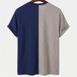 Camiseta Casual de Moda 2026 de Dos Tonos para Hombre, Manga Corta, Diseño de Bloques de Color en Contraste, Tejido de Algodón Suave y Cómodo para Uso Diario - Product Image 5