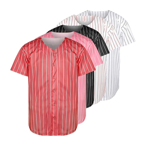 Camiseta de Béisbol con Botones, Estampada, Lisa, de Manga Corta, Estilo Hip Hop, 100% Poliéster, Transpirable, Personalizable - Product Image 1
