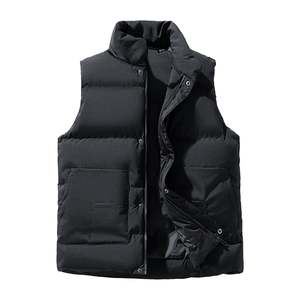 Gilet matelassé pour homme, grande taille, coupe-vent, chaud, sans manches, avec poches, pour l'hiver - Product Image 5