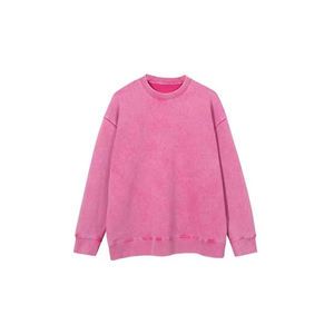 Sweat-shirt d'hiver uni délavé à l'acide, couleur personnalisée, en polyester/coton, pour la vente en gros, coupe classique confortable - Product Image 1