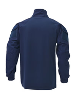 Combinaison de sécurité tactique bleue à manches longues en spandex pour hommes, idéale pour les activités industrielles, les sports de plein air et l'entraînement, durable et respirante