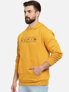 Sudadera con Capucha Amarilla para Hombre, Corte Regular, Tejido de Algodón, con Bolsillo Delantero, Estilo Casual Urbano, para Otoño - Product Image 2