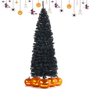 Albero di Natale Artificiale a Forma di Matita Non Illuminato, 1,8 Metri, con Supporto in Metallo per Decorazioni di Halloween - Product Image 6