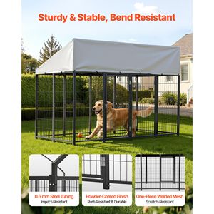 Grande Recinto per Cani da Esterno 2,4 x 1,2 x 1,6 m, Resistente ai Raggi UV, Impermeabile con Chiusura Sicura per Gatti XL - Product Image 2