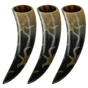 Viking Drinking Horn Exclusive Handmade Rustic Mug Authentic Medieval Warrior Polished Natural Norse Goblet <b>Raw</b> Love Buffalo Art - Product Image 4