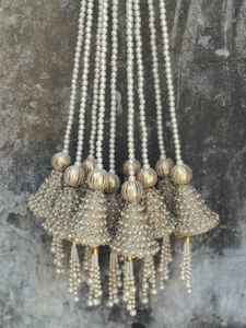 Décoration perlée avec boule Gota suspendue |   Rideau à perles pour porte |   Décoration de temple pour les fêtes de mariage indien et de l'inauguration de maison - Product Image 3