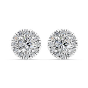 Boucles d'oreilles en argent 925 avec diamant de laboratoire certifié IGI, RJC ODM OEM, bijoux fins éthiques, plaqué rhodium, cadeau d'anniversaire de mariage EA501869 - Product Image 1