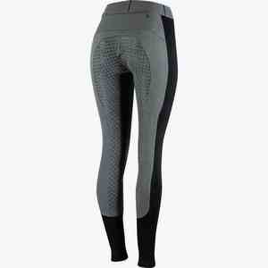 Pantalon d'équitation taille haute pour femme, color block, longueur intégrale, respirant, en Spandex et Nylon, avec braguette zippée et empiècement en mesh - Product Image 5