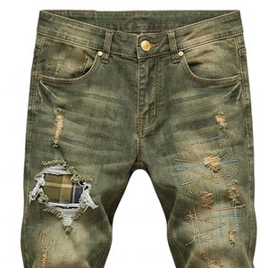 Jeans déchirés tendance pour hommes, coupe slim, style urbain, décontracté, confortable, durable, à porter au quotidien - Product Image 6