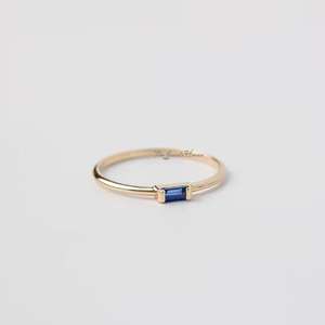 14K Dainty Sapphire Baguette <b>Ring</b> Solitaire Sapphire <b>Ring</b> Solid <b>Silver</b> Band Birthstone Baguette <b>Ring</b>,Blue Gemstone <b>Ring</b> Mothers - Product Image 1