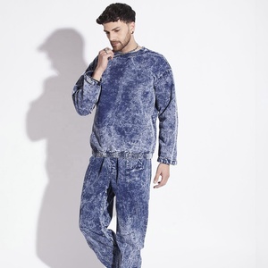 Vente en gros de survêtements délavés à l'acide survêtement délavé au soleil pour hommes OEM hiver tenue décontractée confortable respirant entièrement personnalisé coton - Product Image 1