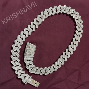 20MM Moissanite 925 Silver 18K Gold Plated Cuban Link Chain Iced Mens Women Luxury Hip Hop Jewelry <b>Statement</b> <b>Necklace</b> Premium - Product Image 6