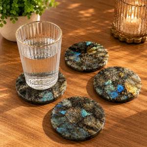 Rustic <b>Raw</b> Wood Resin Coasters Set Round Non-Slip Table Mats Modern Design Eco-Friendly Reusable Pads for Home Decor Coaster - Product Image 6