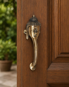 Decorative Metal Buddha Face Door Pull Handle Long Vintage Style Metal Door Handle Hardware for Home Hotel and Wooden Doors - Product Image 3
