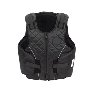 Gilet de sécurité équestre unisexe noir matelassé avec fermeture éclair respirant pour l'équitation 2026 - Product Image 1