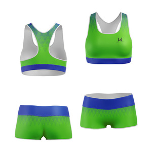 Conjunto de Sujetador Deportivo y Pantalones Cortos para Mujer, Sublimado, para Gimnasio, Fitness, Yoga, Ropa Deportiva de Alta Elasticidad, Proveedor Mayorista - Product Image 6