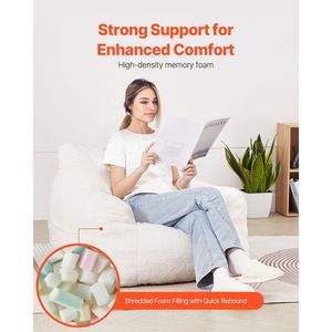 Poltrona Sacco da 3 Piedi con Rivestimento in Morbido Velluto Teddy e Imbottitura in Memory Foam 25D, con Braccioli Morbidi e Tasca Portaoggetti - Product Image 4