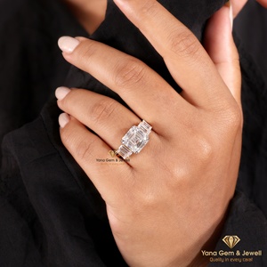 แหวนแต่งงานหรูหราทรง Asscher น้ำหนัก 1.70 กะรัต เพชร CVD คุณภาพสูงสี F ความสะอาด VVS2 ได้รับการรับรองจาก IGI ตัวเรือนทองคำแท้ 14K - Product Image 4