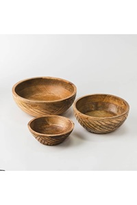 Bol de service jetable en bois écologique personnalisé, en bois d'acacia naturel, fait main, pour salade et fruits, vaisselle rustique pour la cuisine et la maison - Product Image 4
