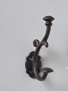 Vintage <b>Black</b> Metal Wall <b>Hook</b> Single Coat Hanger Rust Resistant Design For Clothing Storage Solutions Elegant Home Decor - Product Image 4