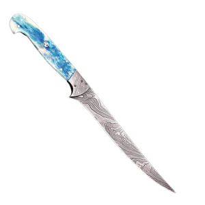 Couteaux à filet en acier Damas faits à la main, manche ergonomique pour la cuisine, idéal pour les fruits de mer, lame soudée à motif premium, confortable - Product Image 3