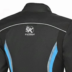 Veste de moto pour femmes à manches longues, 100% polyester, imperméable, noir cyan, imprimé par transfert thermique, vêtements de course - Product Image 5