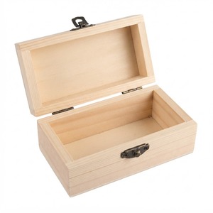 Caja de Joyería de Madera Hecha a Mano con Cierre, Caja de Almacenamiento Decorativa de Madera de Mango, Caja de Recuerdos Vintage Tallada a Mano con Diseño Geométrico - Product Image 3