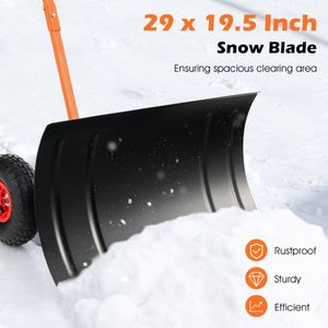 Pala da Neve con Manico a T e Ruote, Pratico Spazzaneve per Esterni - Product Image 5