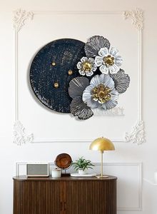 Contemporary Metal <b>Wall</b> Art Floral Design Circular <b>Decorative</b> Accent Handmade Home Hanging Artwork - Product Image 5