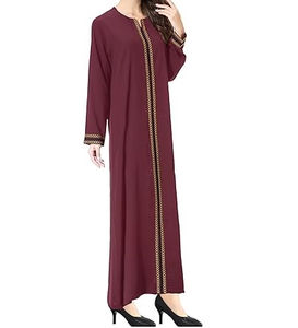 Abaya islamique traditionnelle de Dubaï pour femmes, couleur bleue, élégante, longueur au sol, fermeture éclair, robe personnalisable, respirante, pour femmes - Product Image 5