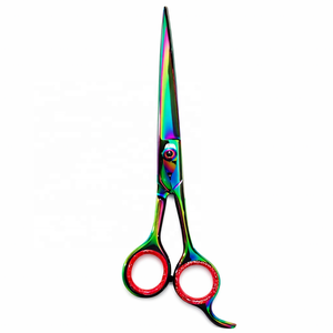 Ciseaux de toilettage pour animaux de compagnie professionnels de 8 pouces, à lame tranchante, multicolores, en titane, en acier inoxydable japonais - Product Image 1