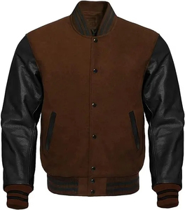 Chaquetas Varsity Blancas al por Mayor de Alta Calidad, Chaquetas de Béisbol Letterman con Mangas Completas de Cuero - Product Image 4