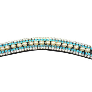 Nouvelle bande de sourcils bling ultime pour bride anglaise cristaux personnalisés et bande de sourcils de cheval en cuir rembourré décoratif perle - Product Image 3