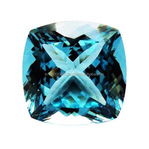 Santa Maria aigue-marine pierre précieuse 9x9mm coussin à facettes coupe lâche exportation qualité brésilienne pierre fabrication de bijoux bleu aigue-marine - Product Image 3