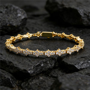 RAMDUT IMPEX Unisex Silver Plated Tennis Bracelet Brilliant Cut Moissanite Channel Setting Trendy Design GRA Certified - Product Image 3