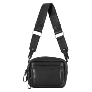 Bolso de Cuero Nappa Genuino con Acabado Encerado Personalizado, Acabado Nappa Negro, Herrajes YKK, Marca Privada, OEM, Venta al por Mayor, Lujo Retro - Product Image 1