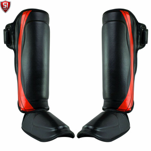 Protège-tibias de boxe pour entraînement de combat, protection de la cheville et du cou-de-pied, chauffe-jambes MMA Muay Thai, protège-tibias légers en PU - Product Image 4