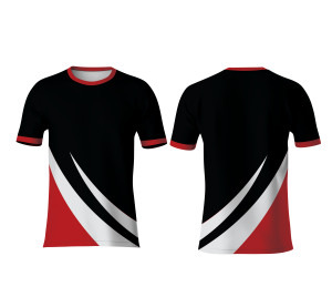 T-shirt personnalisé OEM 100 % polyester tricoté par sublimation, manches courtes, col, écologique, respirant, séchage rapide, décontracté, sportif - Product Image 2