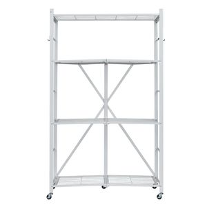 Scaffale Pieghevole a 4 Ripiani 36L X 21P X 60A Pollici, Organizzatore con 5 Ruote, Unità di Stoccaggio Senza Necessità di Montaggio per Spezie - Product Image 1