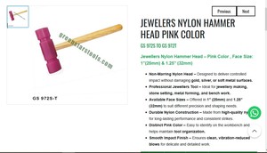 Jewellers Nylon Hammer Head Pink Non Marring Jewelry Making Tool Goldsmith Hand Tool 25mm 32mm | Item No GS-972S - Product Image 3