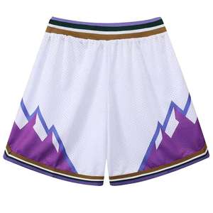 Pantalones Cortos de Baloncesto Sublimados Personalizados para Hombre, de Secado Rápido, Tejido de Malla, Pierna Ancha, con Logotipo de Equipo Personalizado - Product Image 2