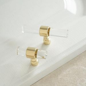 มือจับประตูอะคริลิกใสหรูหราพร้อมฐานโลหะ - Product Image 5