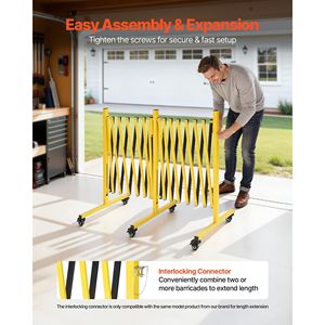 Barriere di Sicurezza Industriali Pieghevoli Portatili da 25FT, Espandibili, Flessibili, con Ruote Bloccabili per il Controllo del Traffico - Product Image 5