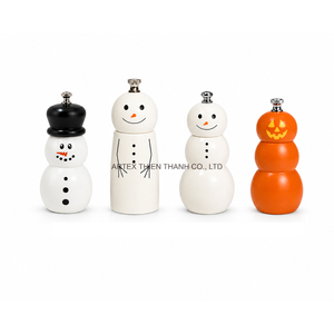 New Arrival High Quality Christmas Snowman Lacquer Wooden <b>Pepper</b> Mill Salt <b>Grinder</b> Elegant Handmade Factory Direct Supply - Product Image 2
