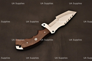 Carbon Steel Handmade Fixed Blade Tracker Style Hunting <b>Knife</b> Industrial Grade Outdoor Camping <b>Knife</b> with Rosewood <b>Handle</b> OEM - Product Image 5