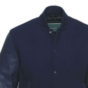 Créez vos propres logos personnalisés pour les vestes universitaires de sororités, fraternités, écoles et collèges. Corps 100 % laine et manches en cuir. - Product Image 5