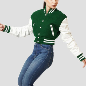 Chaqueta Varsity Corta Personalizada para Mujer, Chaqueta de Béisbol con Bordado Chenille y Letras, Logotipo Personalizado - Product Image 5