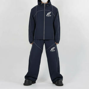 Conjunto cortavientos personalizado de dos piezas para hombre, chándal con cremallera, ropa con capucha, conjunto de jogger, ropa de calle para hombre - Product Image 2